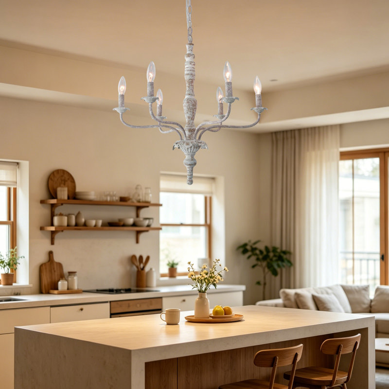 Lustre style champêtre français, Blanc