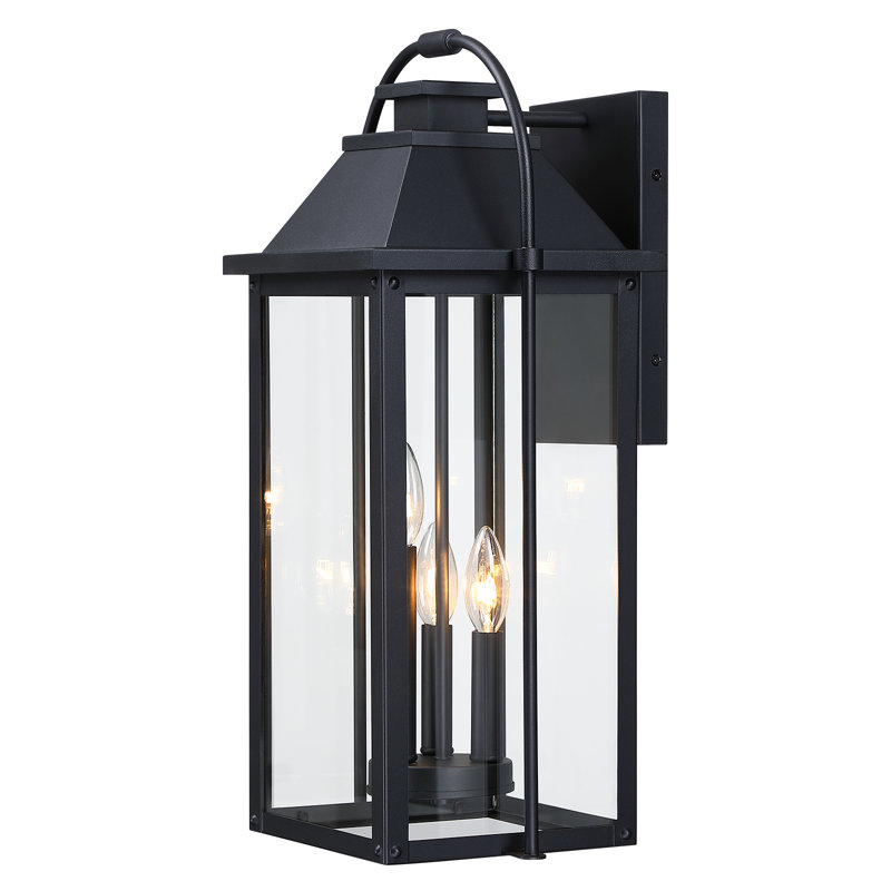 22.5" H 3-Light Large Black Outdoor Wall Lantern Sconce, 22.5" H - 3 light sockets, Matte Black