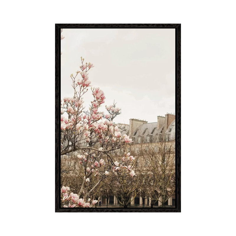 Paris Spring View - Print on Canvas, Black Framed, 66.04cm H x 45.72cm W x 3.81cm D