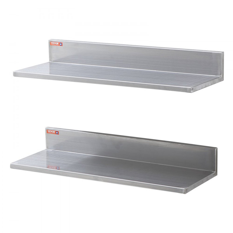 L-Shaped Metal Floating Shelf, 3.4" H x 24" W x 8.6" D