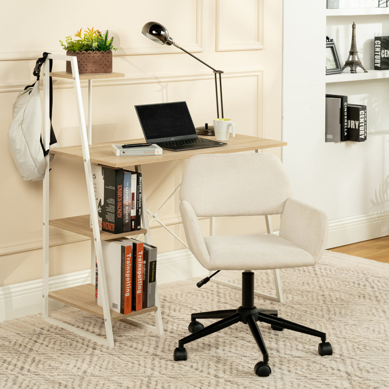 17 Stories Adjustable Swiveling PC & Racing Game Chair, Beige
