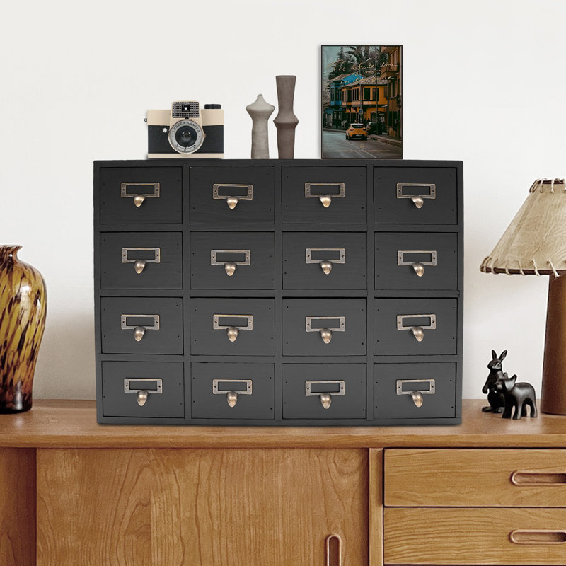 Tondia Solid Wood Desk Organizer, Black