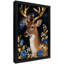 Cadre noir cerf céleste floral art mural fantaisiste Boho-121052995
