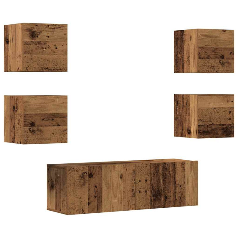 Goldring TV Stand for TVs up to 88", Old Wood