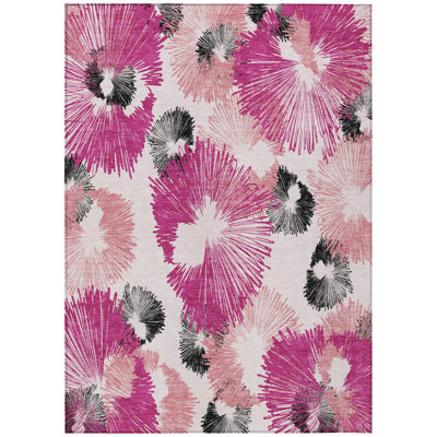 Machine Washable Indoor/Outdoor Colman ACN2132 Floral Rug