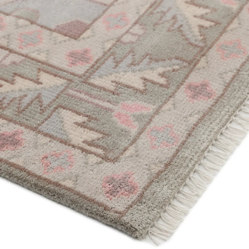 Hamadan Hand Knotted Area Rug in Gray, Rectangle 8' x 10'