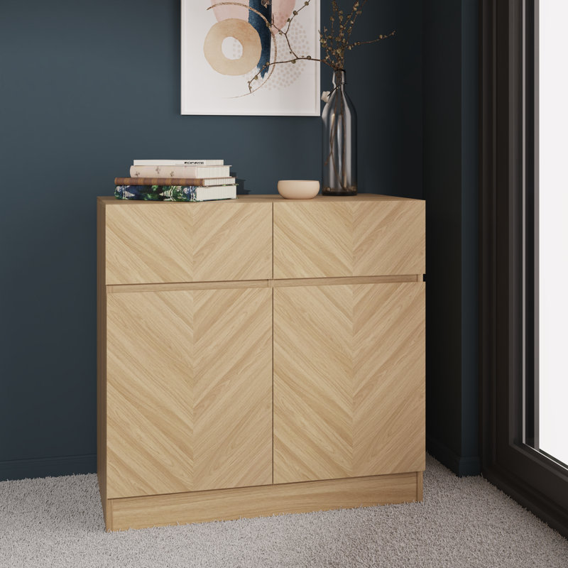 Collins 79 Cm 2 Drawer Sideboard, Euro Oak