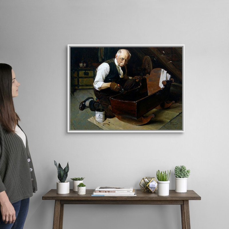 «Grandpa's Gift», art mural sur toile, H 26 po x l 34 po x P 1,75 po, Cadre flottant blanc
