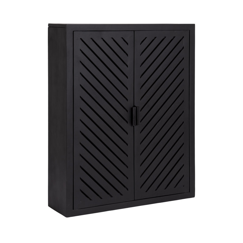 Armoire de salle de bain 2 portes Wildon Home® Domitilla, Noir