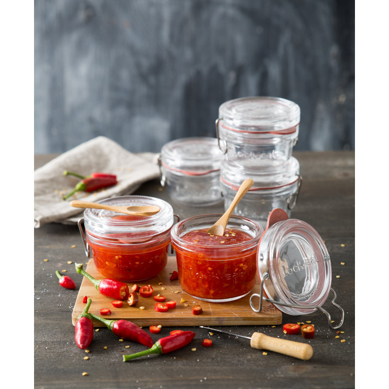 Lock-Eat Food Jar (Set of 6), 3" H x 3.4" W x 3.4" D