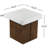 Magnesium Oxide Square Side Table, Antique White And Natural Colors, Multi-purpose Table With Design, Natural, Multi