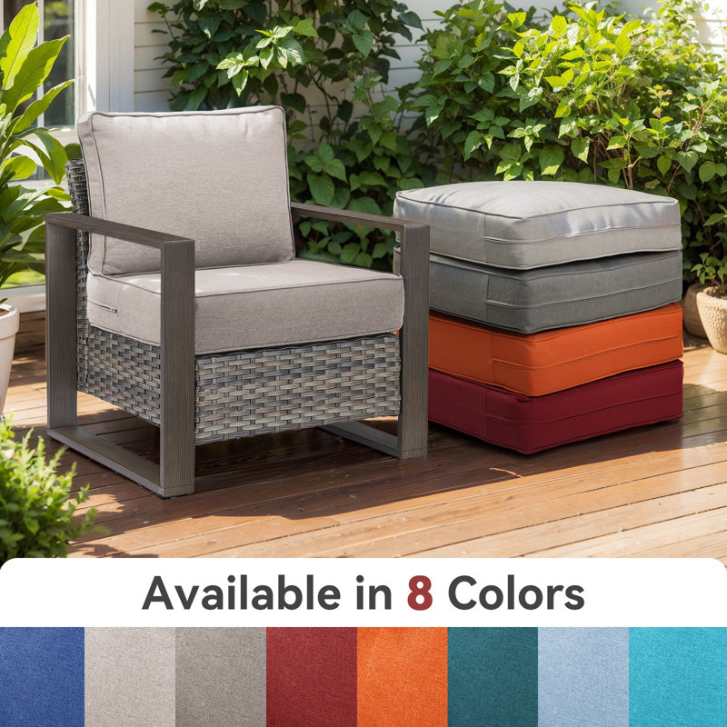 Ancolonia Outdoor 6" Thick Cushion Set - Seat/Back Cushions For Swivel Gliders And Armchairs (Set Of 6), 6, Beige