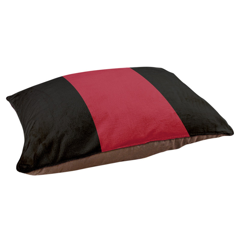 Coussin pour chien Denver, Moyen (H 6,5 po x l 40 po x P 30 po), Noir / rouge