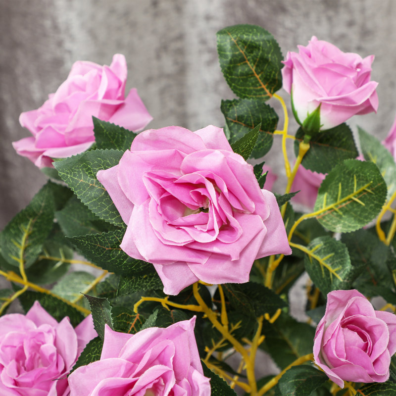 90cm Faux Rose Tree Plant in Pot, Purple