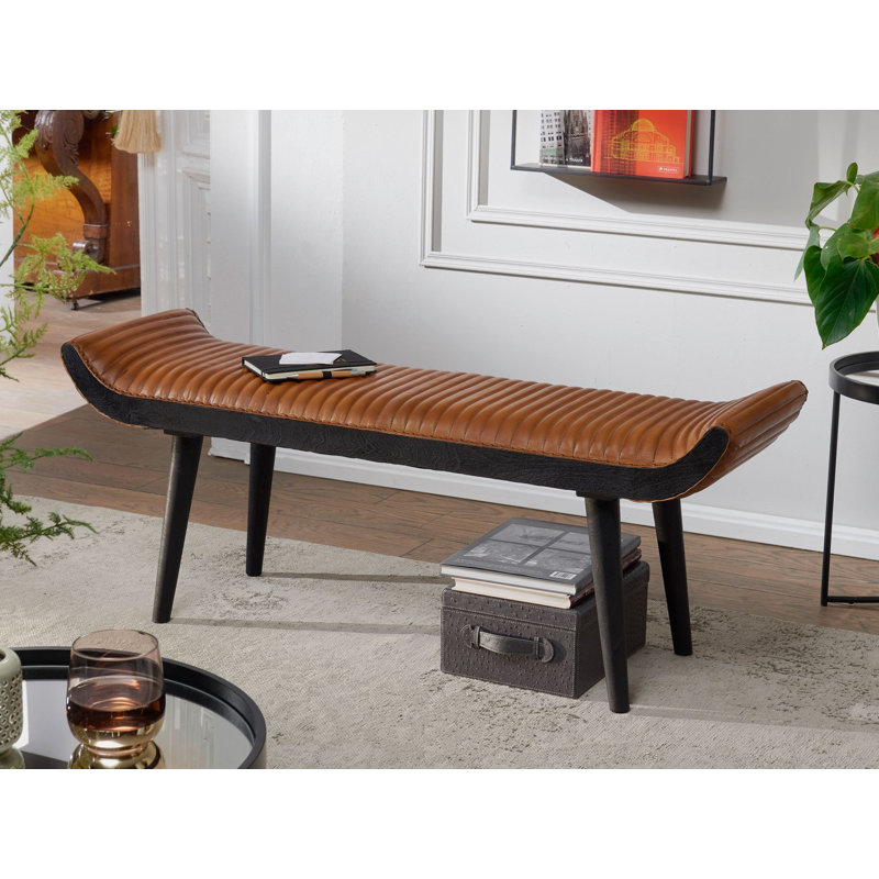 Areli 100% Leather Upholstered Bench