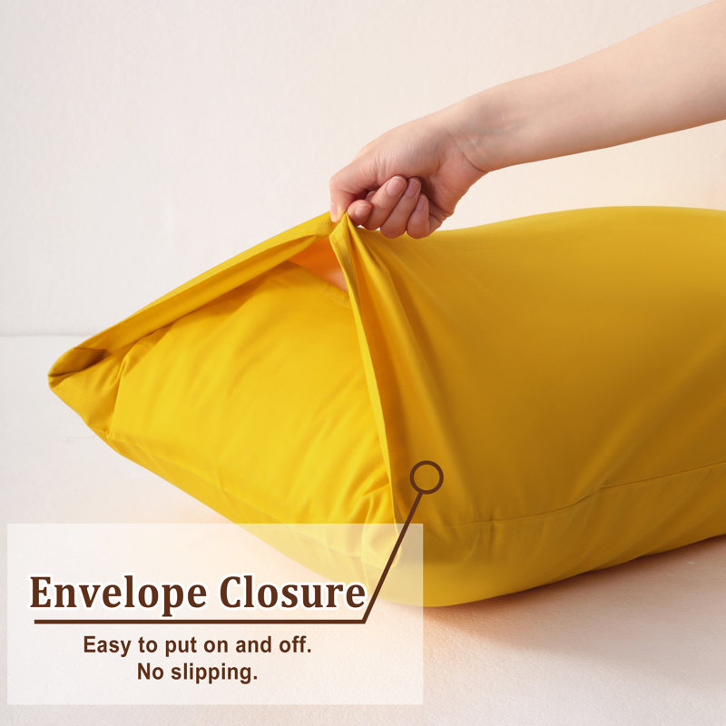 Housse de coussin 100% coton doux et respirant, housse pour coussin de fermeture à enveloppe, 20 po x 54 po, paquet de 1