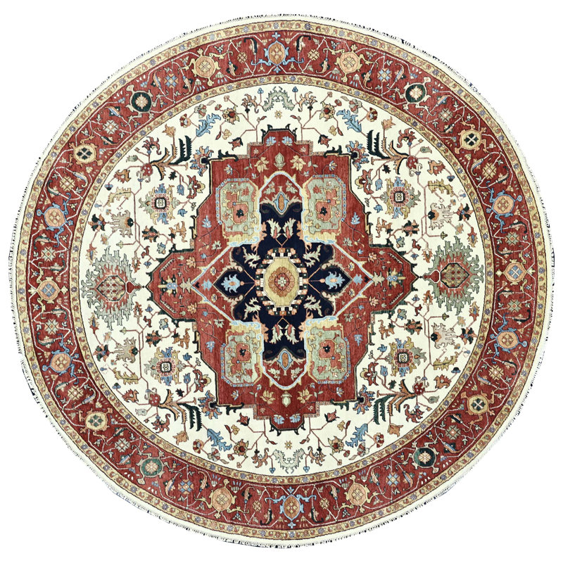 Handmade Wool Oriental Area Rug, Round 8'