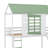 Twin-Over-Twin Bunk Bed With House Design, Convertible Slide, And Trundle Bed