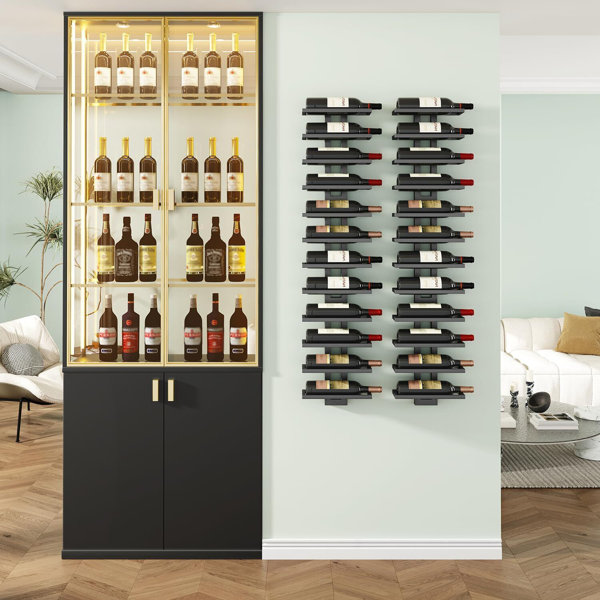 Brayden Studio 12 Bottle Wall Mounted Wine Rack For Home Bar Storage ...