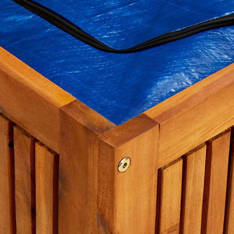 Large Acacia Wood Outdoor Storage Deck Box with Water-Resistant Lining