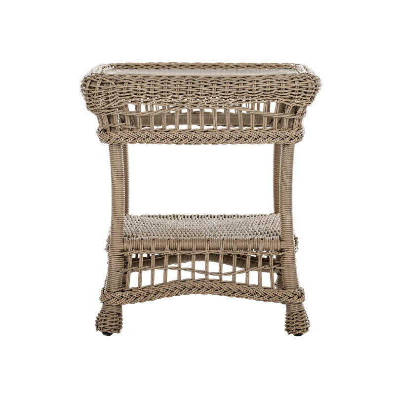 Aberdash Square Glass Outdoor Side Table