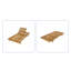 Outdoor Lounge Chaise Set, Acacia Solid Wood With Triple Fold Water-Resistant Cushion (Cream), Space-Saving Design, 4-Position Adjustable Backrest For Patio/Backyard/Pool Dec