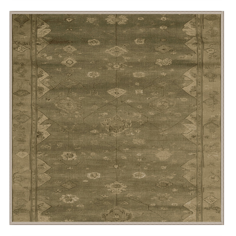 Tapis brun lavable à la machine, Carré 3 pi