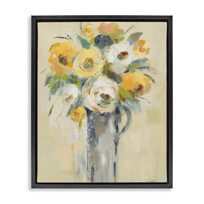 «Abstract Flowers in Jug», art mural sur toile flottante, design par Silvia Vassileva, H 31 po x l 25 po