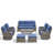 7-9 Person Outdoor Wicker Patio Conversation Set With Swivel Chairs And Coffee Table-184444591-184444589