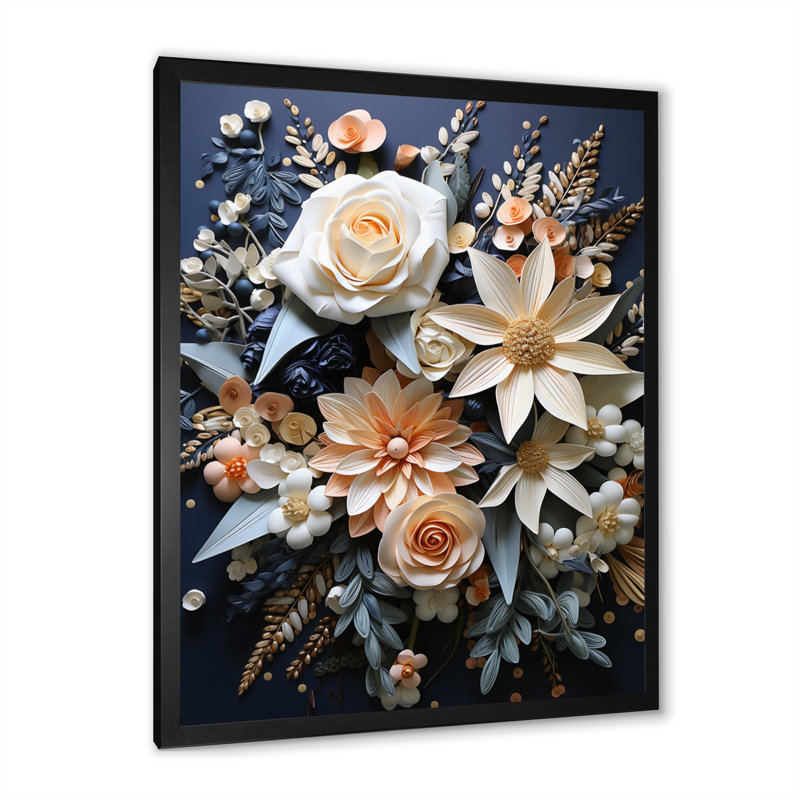 «Tobruk White Blue Seasonal Flowers Seasonal Elegance IV», reproduction sur toile, H 20 po x l 12 po x P 1 po