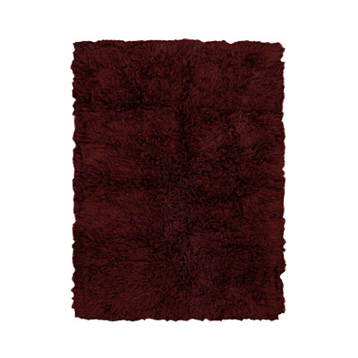 Alamin Handmade Hand Loomed Wool Dark Red Rug