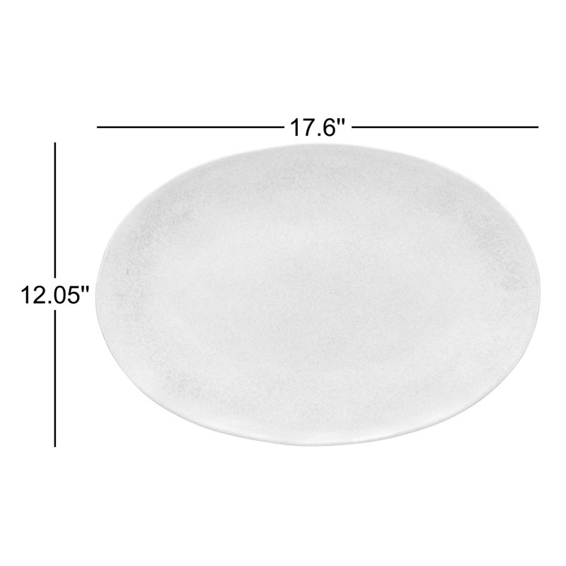 Plateau ovale 17,6 po Livia, Blanc