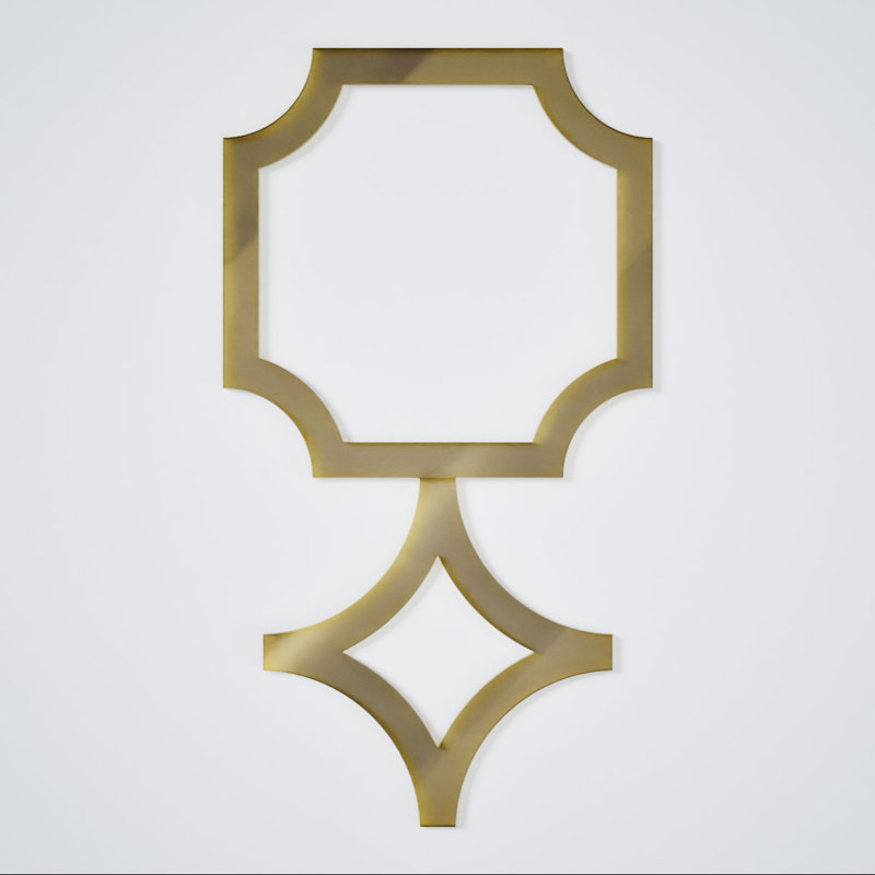 Anderson Decorative Fretwork Acrylic Wall Panels, Small, 20 5/8"W x 11 3/8"H x 1/8"T, Gold Mirror, Gold Mirror