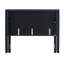 Tête de lit tapissier bleu marine pour grand lit, bouton avec double décoration cloutée, pieds réglables en métal noir, assemblage requis, capitonnage et garniture inclus avec outil, revêtement, pieds noirs, ensemble