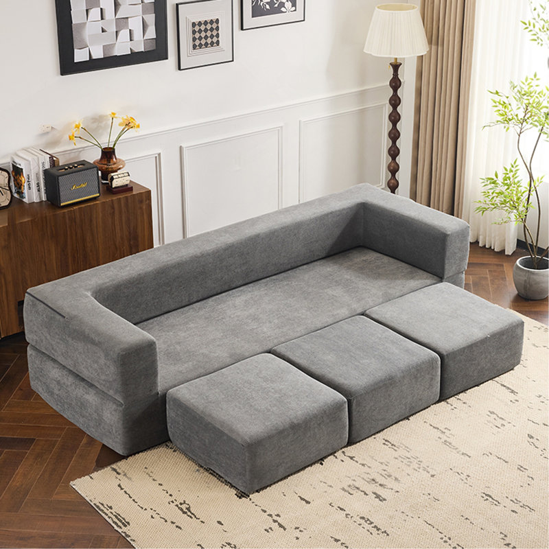 Canapé modulaire Boneless, Gris clair