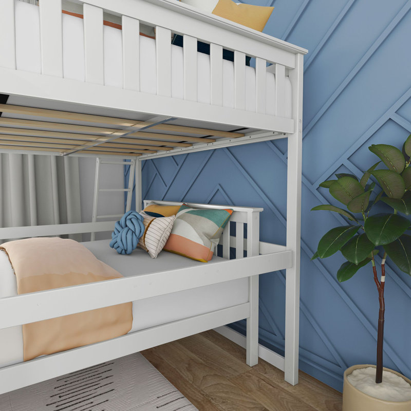 Lit superposé en bois Kober , Double sur double, Blanc