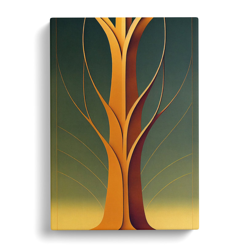 Art Deco Tree No.1 - Wrapped Canvas, 50cm H x 35cm W x 3cm D