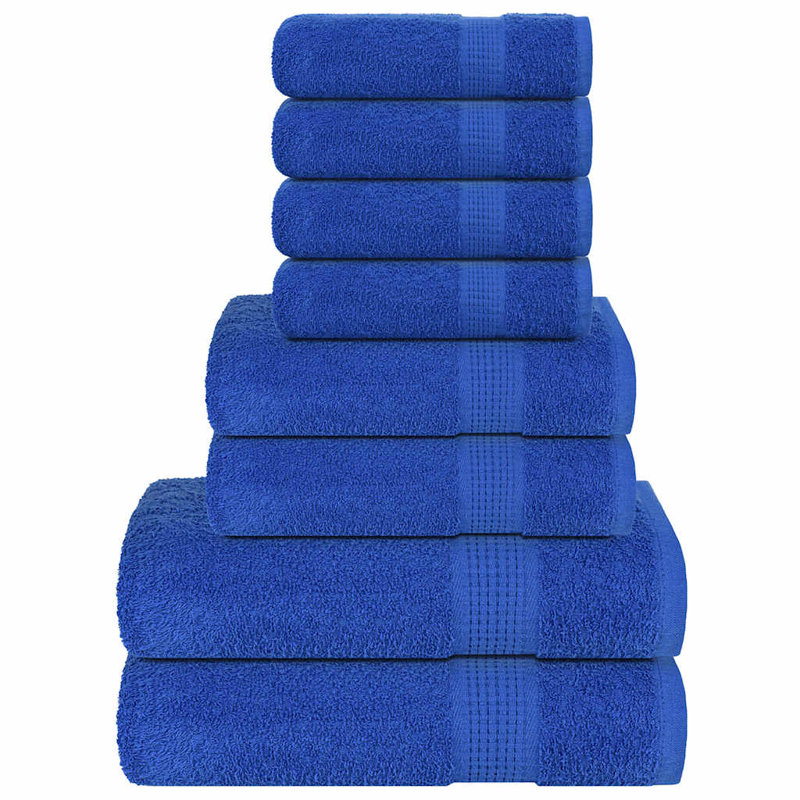 Towel Set 360 Gsm 100% Cotton, Blue, 8 Piece Towel Set