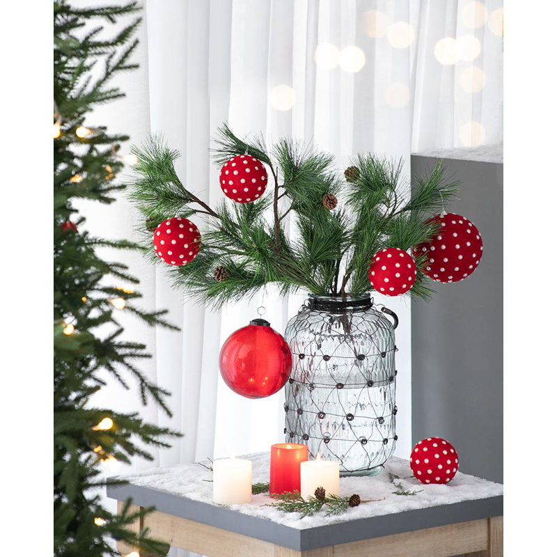 Boules de Noël décoratives - ensemble de 12 - rouge
