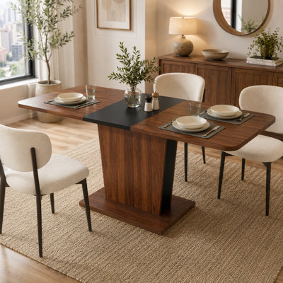 Expandable Dining Table with Extendable Tabletop, Modern Rectangular Kitchen & Dining Table for 6-10 People, Space-Saving Dining Table for Dining Room