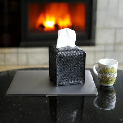 Woven Textured PU Leather Tissue Cover