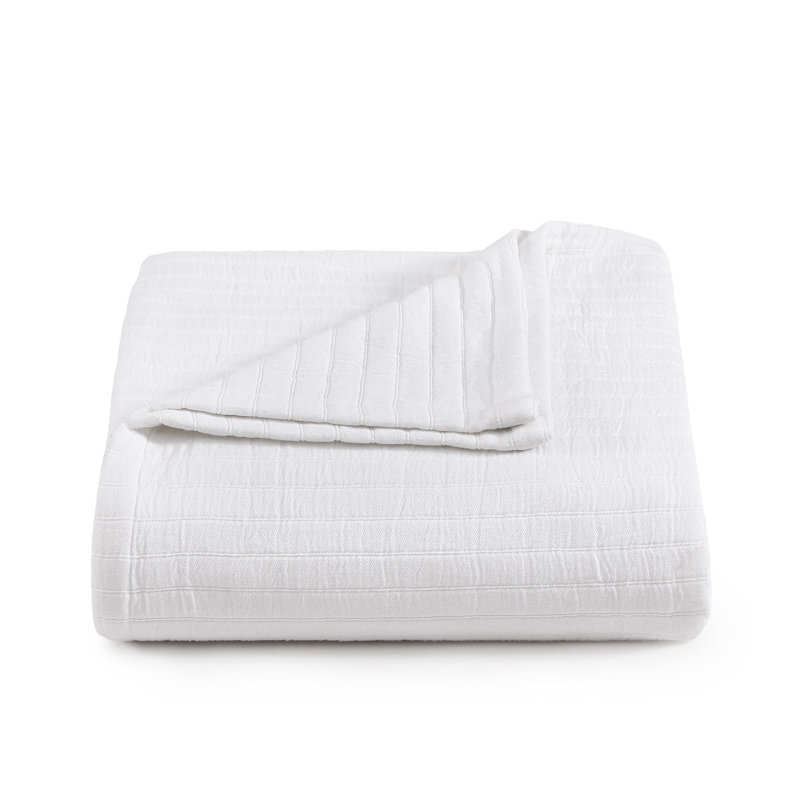 Couverture en coton Tommy Hilfiger Essential Weave, Bleu, Très grand lit