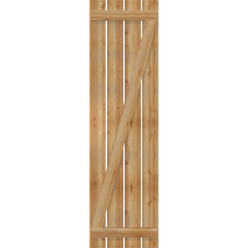 Volets espacés de 5 3/8 po avec barre en Z, cèdre rouge de l'Ouest TimberCraft (par paire), 23 po, 83 po