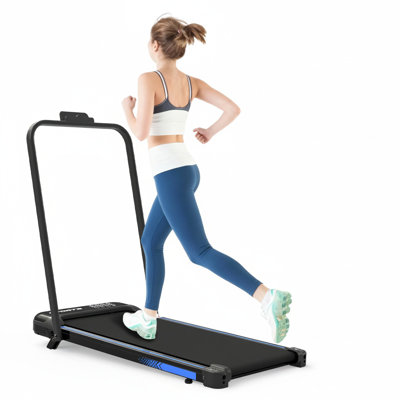 Tapis roulant sous le bureau 3 en 1 avec inclinaison, tapis roulants pliables pour la maison, tapis de marche avec guidon pour la marche et le jogging, avec télécommande et affichage à DEL, noir