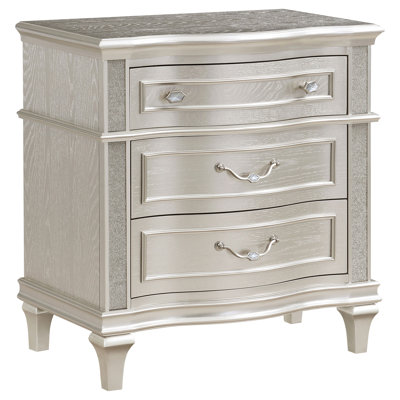 Evangeline Silver Oak 3-Drawer Nightstand