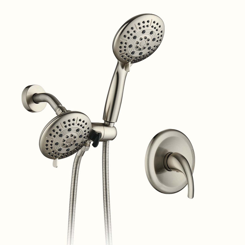 Complete Shower System with Rough in-Valve, Brushed Nickel