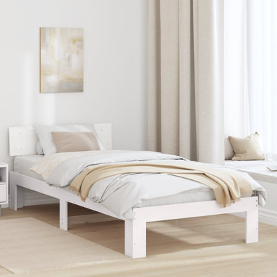 Bed Frame with Headboard Solid Pine Wood