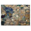 Tapis intérieur antidérapant beige et bleu à motif floral lavable 2 pi x 3 pi
