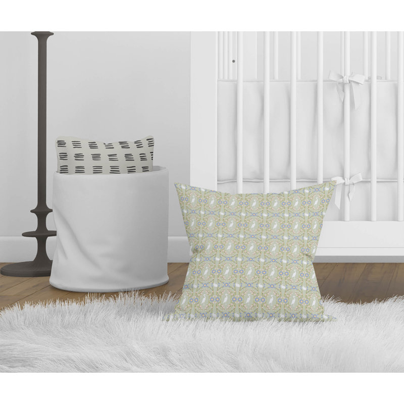Storks & Bunnies Sage Pillow, 26" H x 26" W
