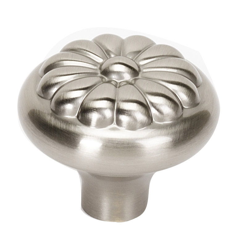 Poignée champignon Bella, Nickel satiné, H 1,5 po x l 1,5 po x P 1,25 po